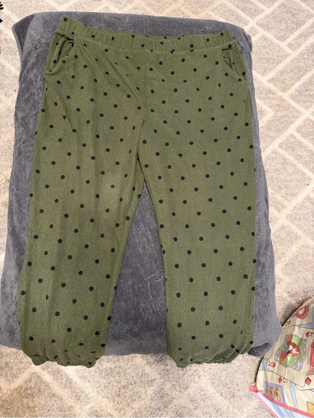 Olive Green Polka Dot Pajama Joggers